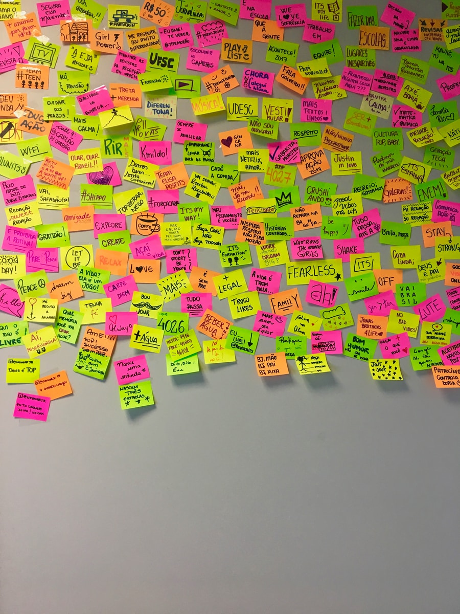 assorted-color sticky notes