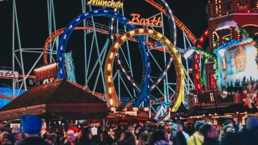 group of people on carnival during night